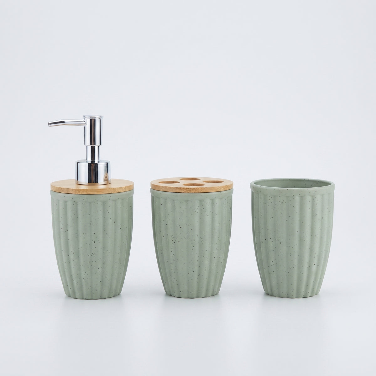 HM Signature Ribbed Stone Bathroom Accessory Set