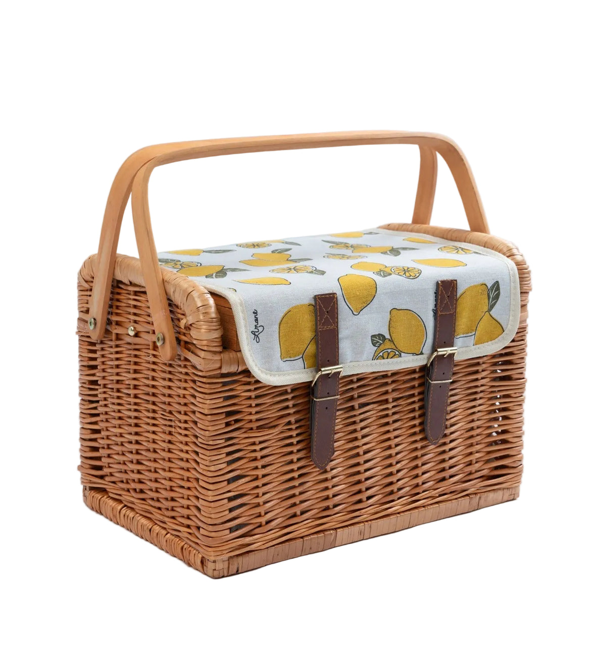 HM Signature Lemon Print 2-Person Picnic Basket Set