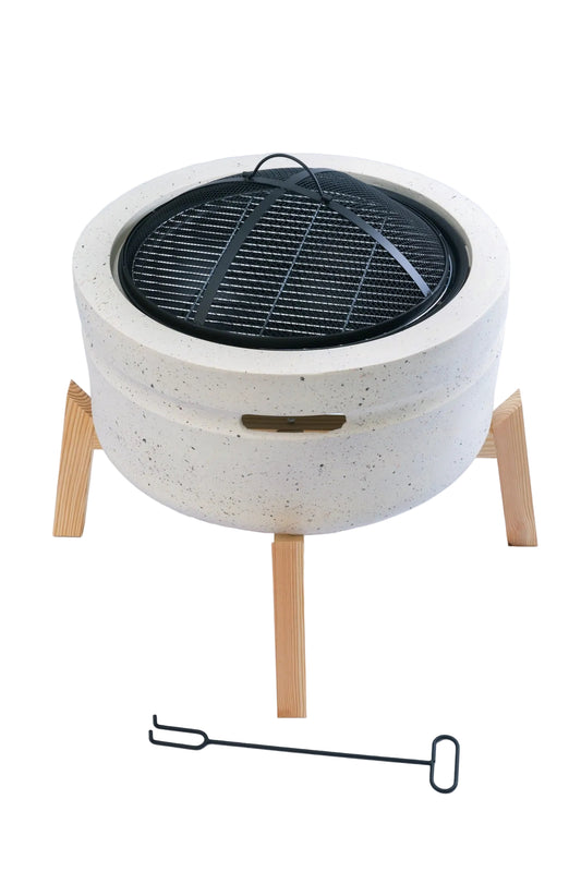 HM Signature Concrete Fire Pit with Grill