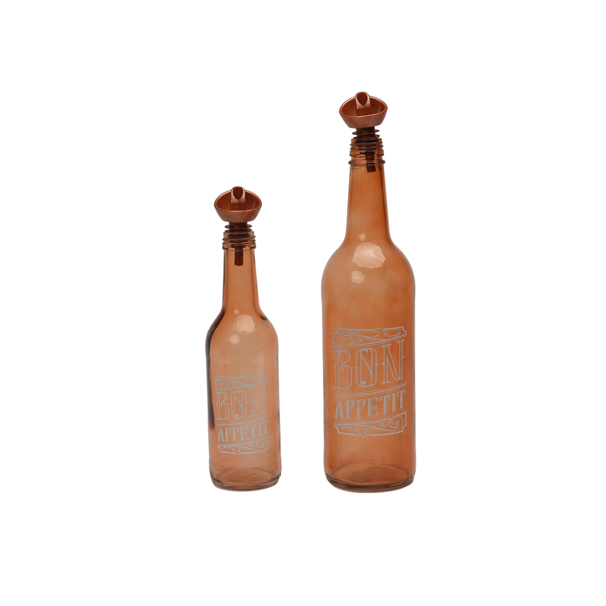 HM Signature Bon Appetit Amber Glass Round Oil Bottle