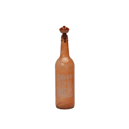 HM Signature Bon Appetit Amber Glass Round Oil Bottle