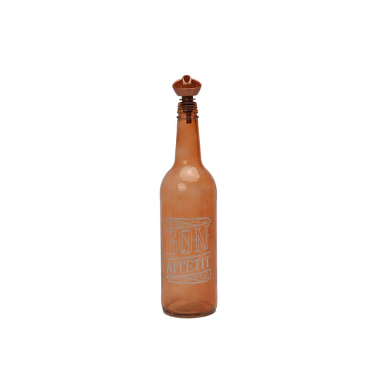 HM Signature Bon Appetit Amber Glass Round Oil Bottle