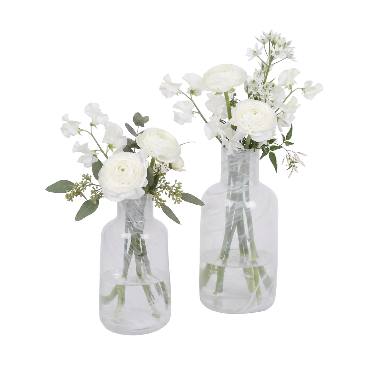 HM Signature Marbled Glass Vase Set (Set of 2)