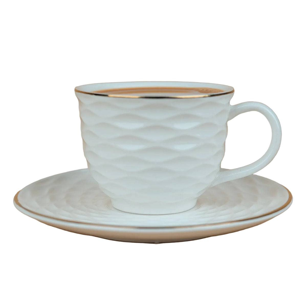 Wave Rim Turkish Coffee Cup & Saucer