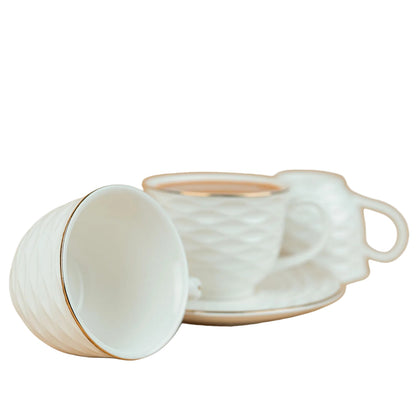 Wave Rim Turkish Coffee Cup & Saucer