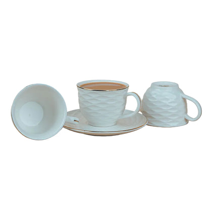 Wave Rim Turkish Coffee Cup & Saucer