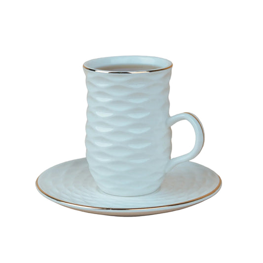 Dallah Addar Wave Rim Tea Cup & Saucer