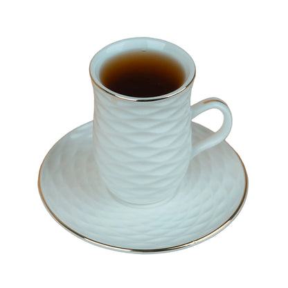 Dallah Addar Wave Rim Tea Cup & Saucer