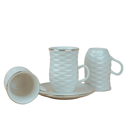 Dallah Addar Wave Rim Tea Cup & Saucer