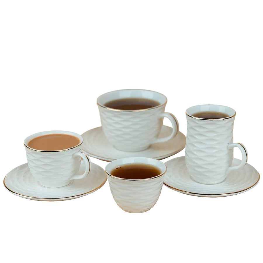 Dallah Addar Wave Rim Tea Cup & Saucer