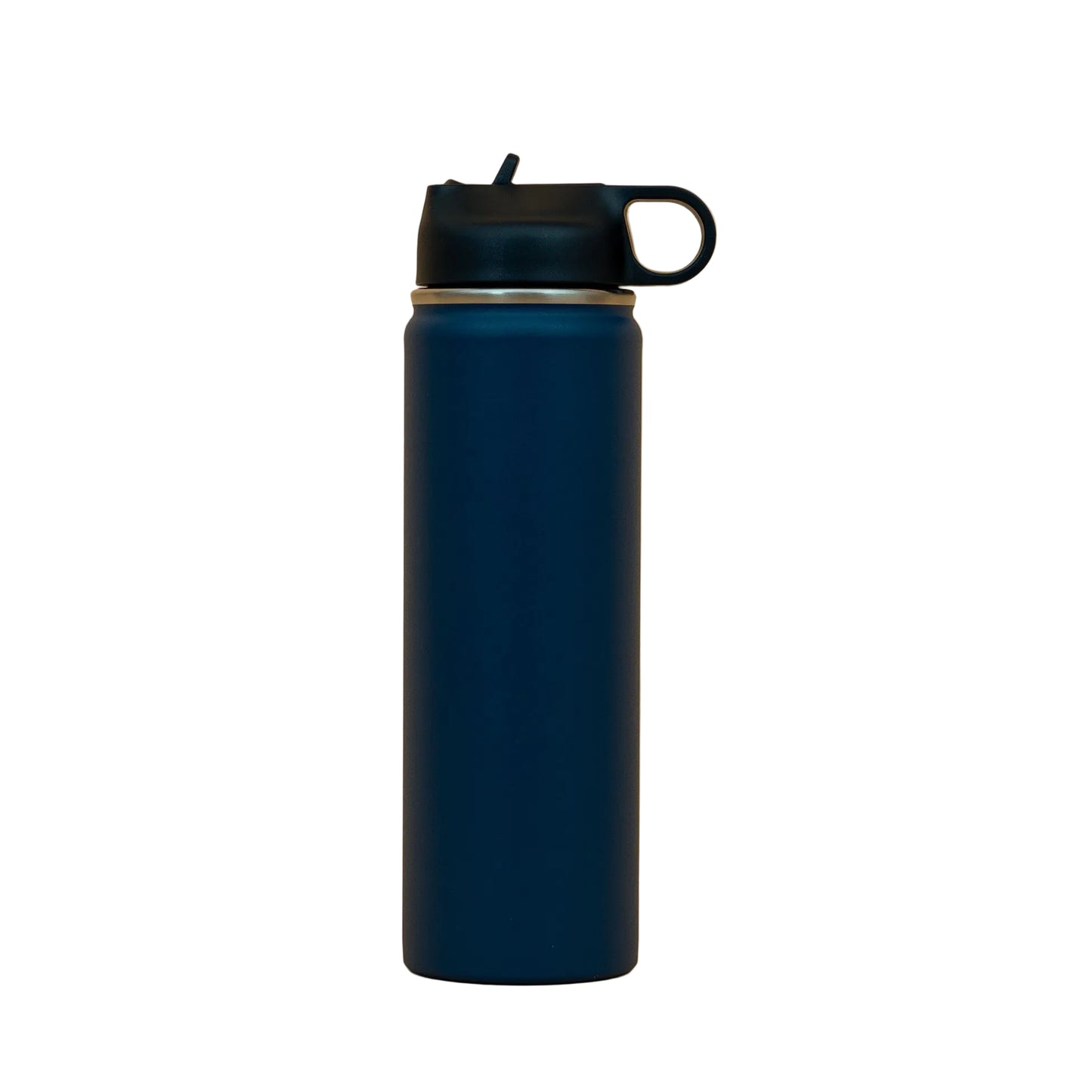 Navy insulated bottle front view